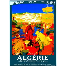 Affiche touristique Algérie PLM Cauvy port orientaliste | Cadeau-Souvenir