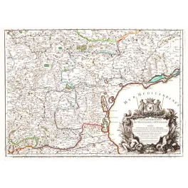 Fac-similé de carte ancienne Montauban Toulouse Méditerranée Audran XVIIe | Cadeau-Souvenir