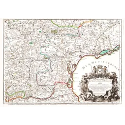 Fac-similé de carte ancienne Montauban Toulouse Méditerranée Audran XVIIe | Cadeau-Souvenir