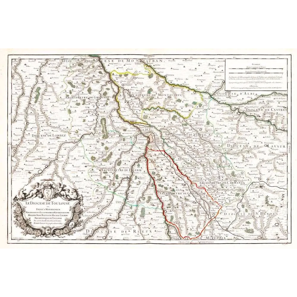 Carte Diocèse Toulouse archiprêtrés Colbert XVIIe XVIIIe | Cadeau-Souvenir Carte Diocèse Toulouse archiprêtrés Colbert XVIIe XVIIIe | Cadeau-Souvenir