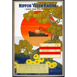 Affiche Nippon Yusen Kaisha paquebot Japon soleil rouge | Cadeau-Souvenir