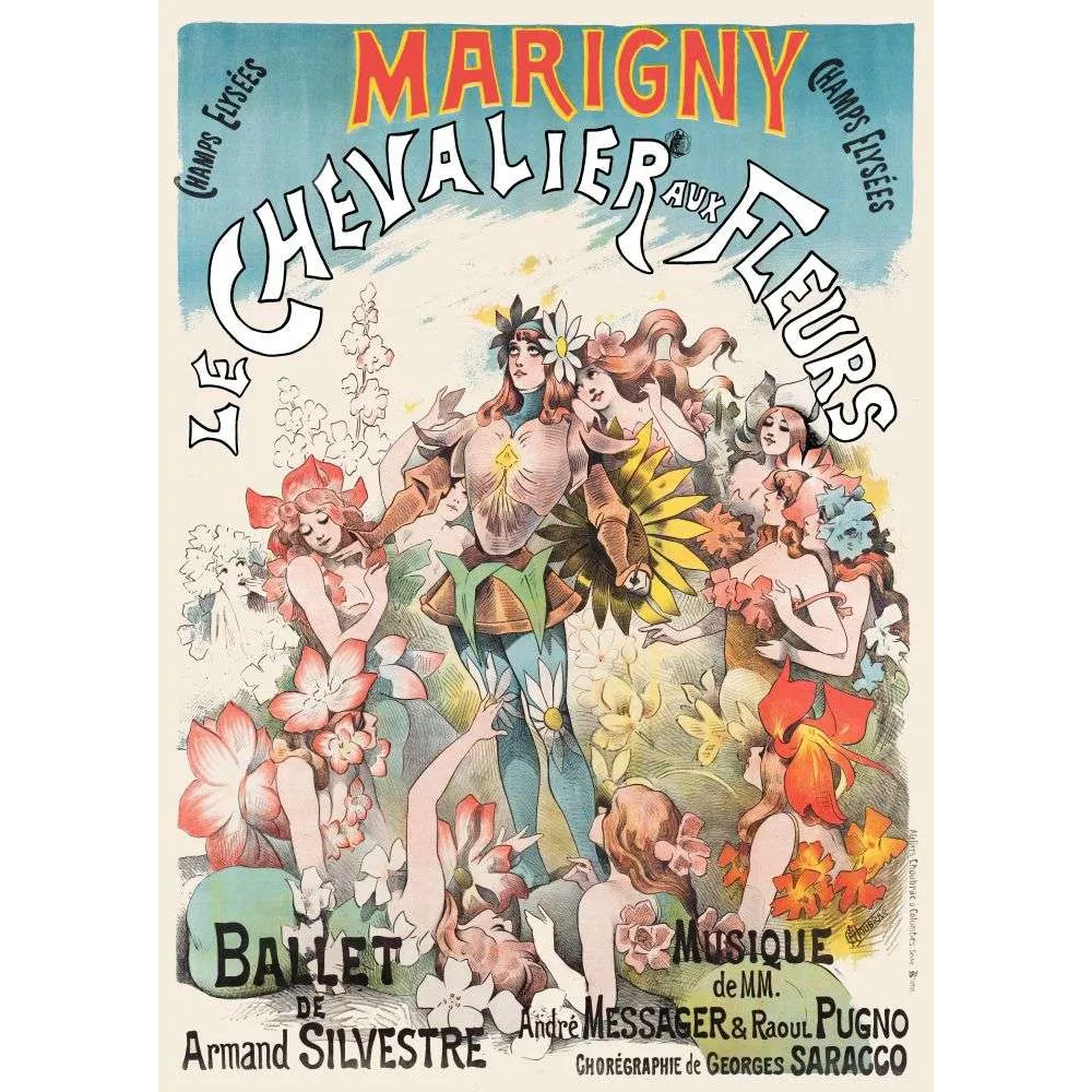 Affiche ballet Chevalier aux Fleurs Marigny Messager Paris | Cadeau-Souvenir Affiche ballet Chevalier aux Fleurs Marigny Messager Paris | Cadeau-Souvenir