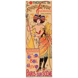 Affiche Athénée-Comique Paris-sur-Scène Métivet revue XIXe | Cadeau-Souvenir