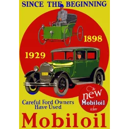 Affiche publicitaire Mobiloil Ford automobile 1898 1929 | Cadeau-Souvenir