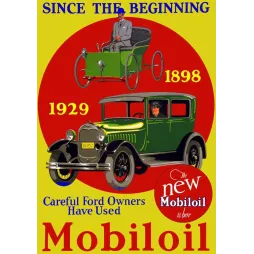Affiche publicitaire Mobiloil Ford automobile 1898 1929 | Cadeau-Souvenir