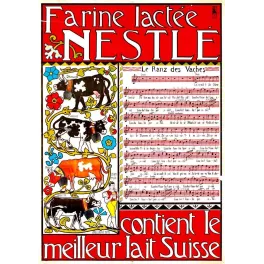 Affiche Farine Lactée Nestlé vaches suisse Bastard 1904 | Cadeau-Souvenir