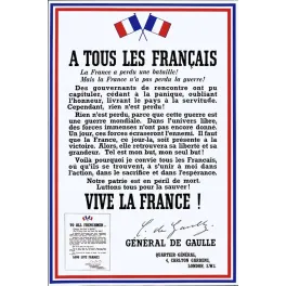 Appel de Gaulle À tous les Français Londres 1940 Résistance | Cadeau-Souvenir