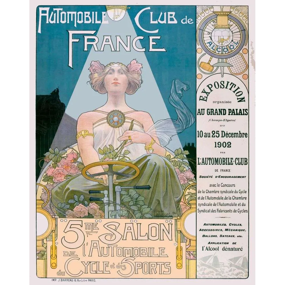 Affiche Salon Automobile Cycle Sports Grand Palais Paris 1902 Livemont | Cadeau-Souvenir Affiche Salon Automobile Cycle Sports Grand Palais Paris 1902 Livemont | Cadeau-Souvenir