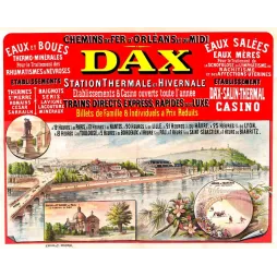 Affiche Dax station thermale Landes Chemins de Fer Orléans Midi XIXe | Cadeau-Souvenir