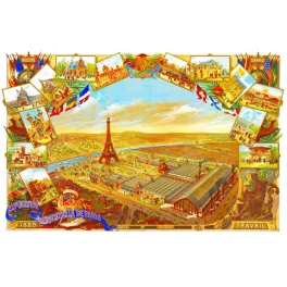 Illustration Exposition Universelle Paris 1889 Tour Eiffel Champ-de-Mars | Cadeau-Souvenir