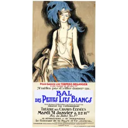 Affiche Bal Petits Lits Blancs George Barbier 1922 Champs-Élysées | Cadeau-Souvenir