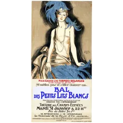 Affiche Bal Petits Lits Blancs George Barbier 1922 Champs-Élysées | Cadeau-Souvenir