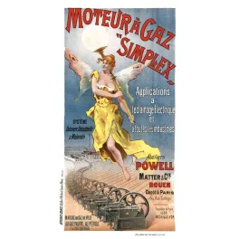 Affiche Moteur Gaz Simplex Powell Rouen Exposition Paris 1889 médaille | Cadeau-Souvenir