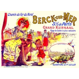 Affiche Berck-sur-Mer Grand Kursaal Chemin de Fer Nord plage XIXe | Cadeau-Souvenir