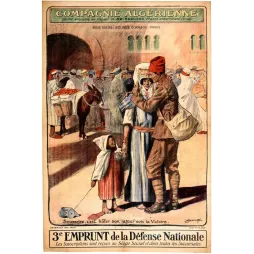 Affiche propagande Emprunt Défense Nationale Compagnie Algérienne 14-18 | Cadeau-Souvenir