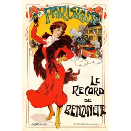 Affiche Parisiana Record Benzinette Heilbronn automobile revue Paris | Cadeau-Souvenir