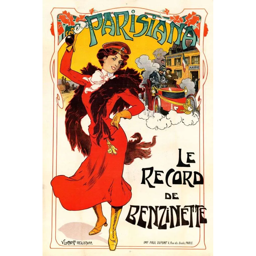 Affiche Parisiana Record Benzinette Heilbronn automobile revue Paris | Cadeau-Souvenir Affiche Parisiana Record Benzinette Heilbronn automobile revue Paris | Cadeau-Souvenir