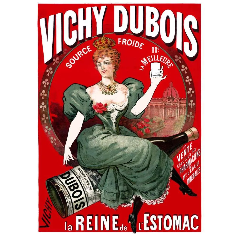 Affiche Vichy Dubois eau minérale Reine Estomac source froide XIXe | Cadeau-Souvenir Affiche Vichy Dubois eau minérale Reine Estomac source froide XIXe | Cadeau-Souvenir