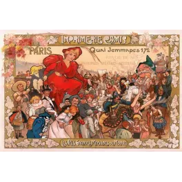 Affiche Imprimerie Camis Paris Jemmapes personnages populaires XIXe | Cadeau-Souvenir