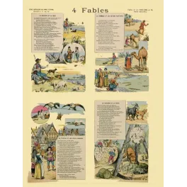 Imagerie Épinal 4 Fables La Fontaine Pellerin n°15 XIXe | Cadeau-Souvenir