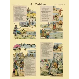 Imagerie Épinal 4 Fables La Fontaine Pellerin n°15 XIXe | Cadeau-Souvenir