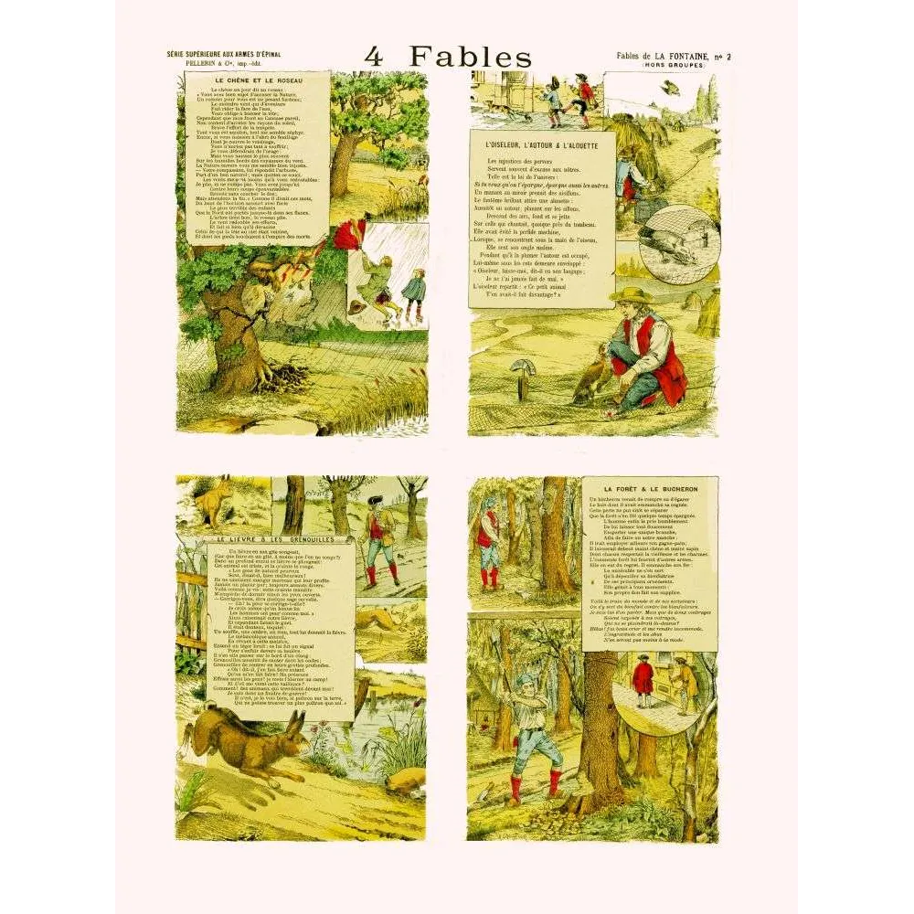 Imagerie Épinal 4 Fables La Fontaine Pellerin n°2 Chêne Lièvre XIXe | Cadeau-Souvenir Imagerie Épinal 4 Fables La Fontaine Pellerin n°2 Chêne Lièvre XIXe | Cadeau-Souvenir