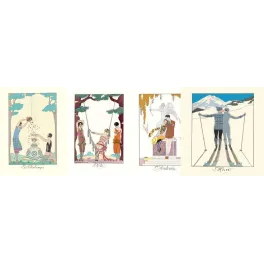 Illustration mode Quatre Saisons George Barbier années 1920 élégance | Cadeau-Souvenir
