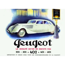 Affiche Peugeot 402 Salon Automobile Grand Palais années 1930 Vinci | Cadeau-Souvenir
