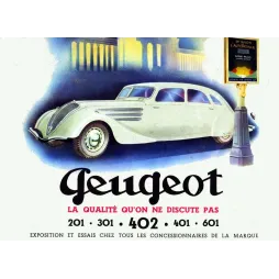 Affiche Peugeot 402 Salon Automobile Grand Palais années 1930 Vinci | Cadeau-Souvenir