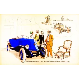 Illustration humoristique automobile maharadjah éléphant 40 chevaux 1920 | Cadeau-Souvenir