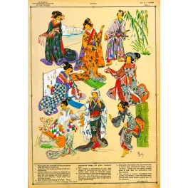 Planche robes kimonos japonais De Giafferri Feminine Costume World planche 2 | Cadeau-Souvenir