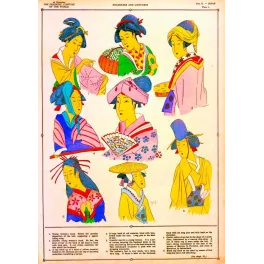 Planche coiffures japonaises De Giafferri Feminine Costume World Japon planche 7 | Cadeau-Souvenir