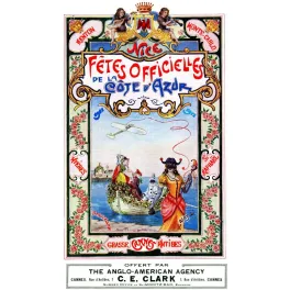 Affiche Nice Fêtes Côte d'Azur – Programme vintage Riviera | Publicité vintage