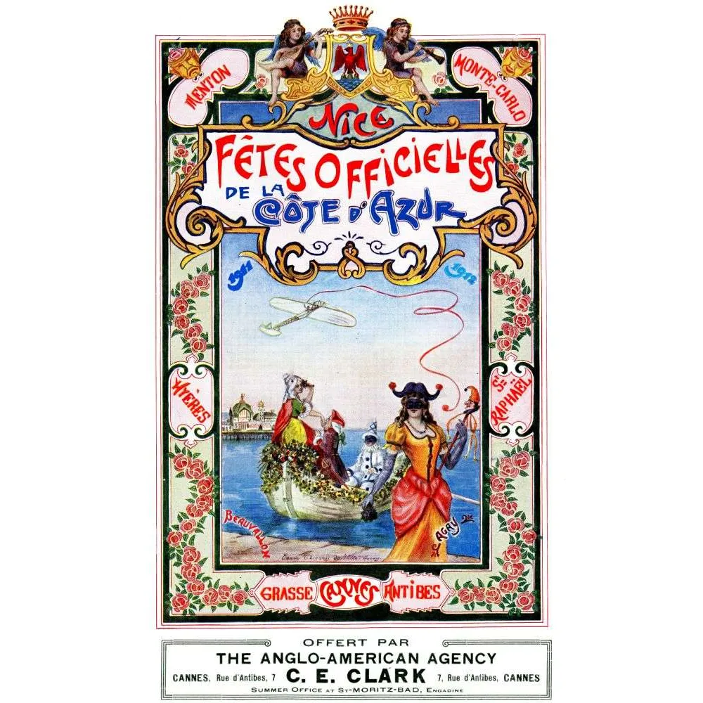 Affiche Nice Fêtes Côte d'Azur – Programme vintage Riviera | Publicité vintage Affiche Nice Fêtes Côte d'Azur – Programme vintage Riviera | Publicité vintage