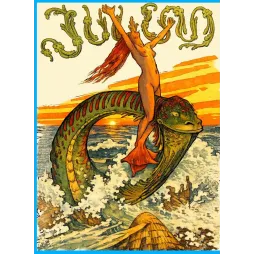 Illustration Symboliste Femme Serpent de Mer – Art Nouveau | Fac-similé de document ancien