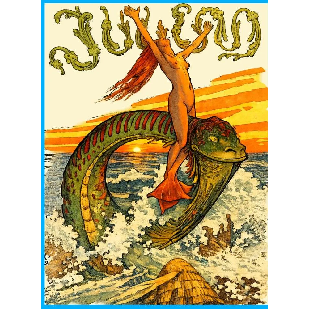 Illustration Symboliste Femme Serpent de Mer – Art Nouveau | Fac-similé de document ancien Illustration Symboliste Femme Serpent de Mer – Art Nouveau | Fac-similé de document ancien