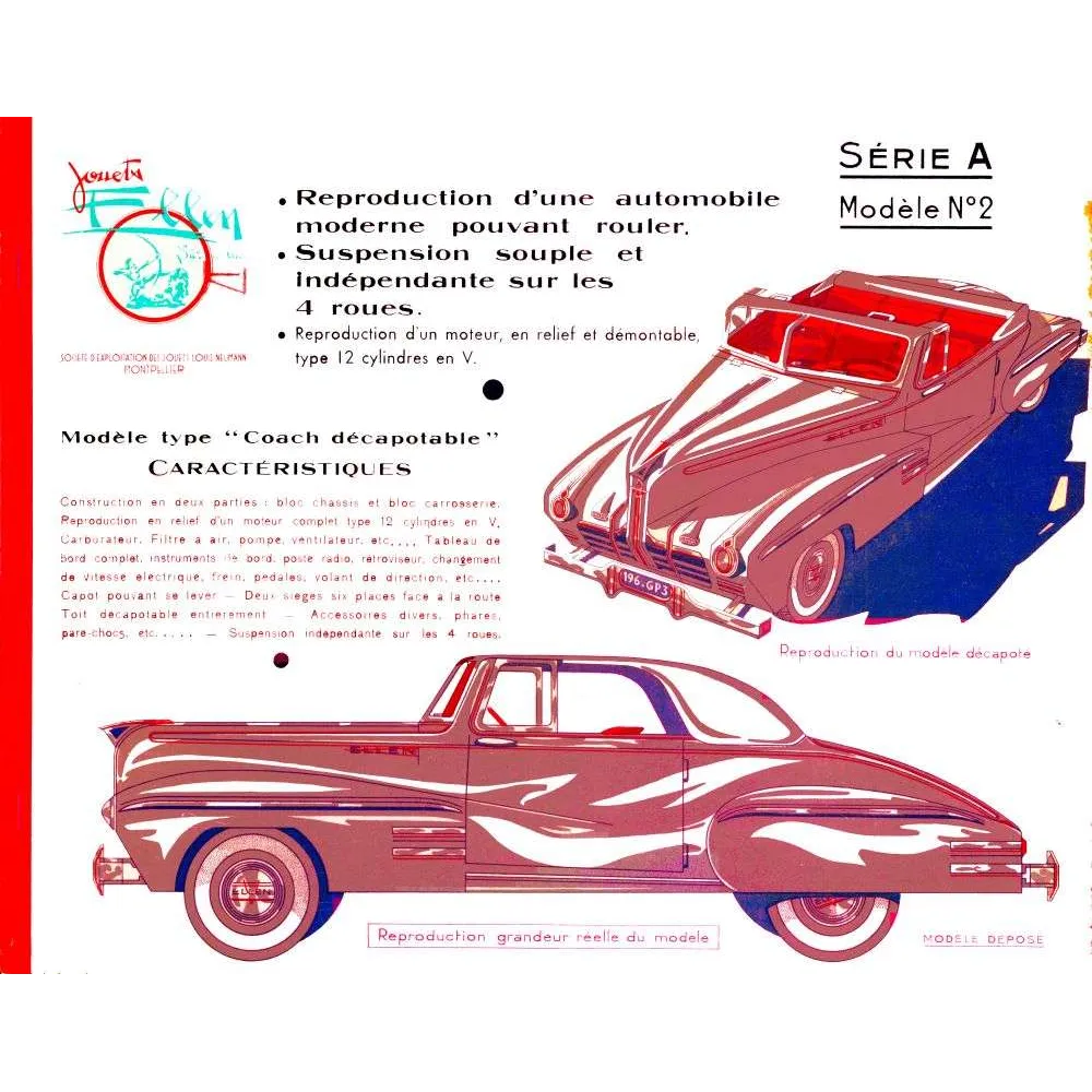 Catalogue Jouets Ellen Voiture Décapotable – Document vintage | Fac-similé de document ancien Catalogue Jouets Ellen Voiture Décapotable – Document vintage | Fac-similé de document ancien