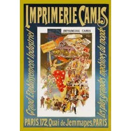 Affiche Imprimerie Camis Paris – Publicité lithographiée vintage | Publicité vintage