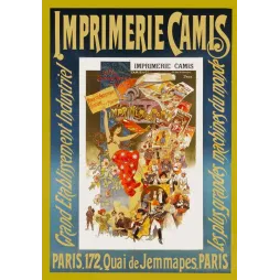 Affiche Imprimerie Camis Paris – Publicité lithographiée vintage | Publicité vintage