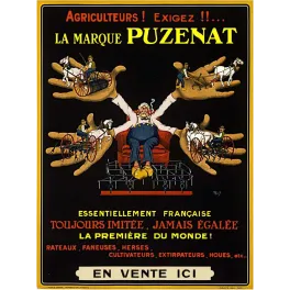 Affiche Machines Agricoles Puzenat – Pub vintage française | Publicité vintage