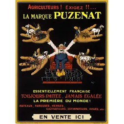 Affiche Machines Agricoles Puzenat – Pub vintage française | Publicité vintage