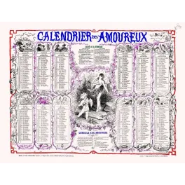 Calendrier des Amoureux Paris XIXe – Illustration humoristique vintage | Fac-similé de document ancien