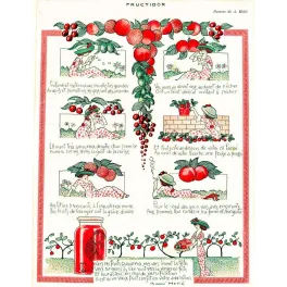Fructidor André Hellé – Planche illustrée poétique vintage | Fac-similé de document ancien