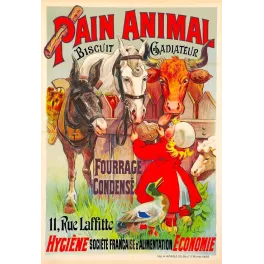 Affiche Pain Animal Biscuit Gadiateur Fourrage – Pub vintage | Publicité vintage