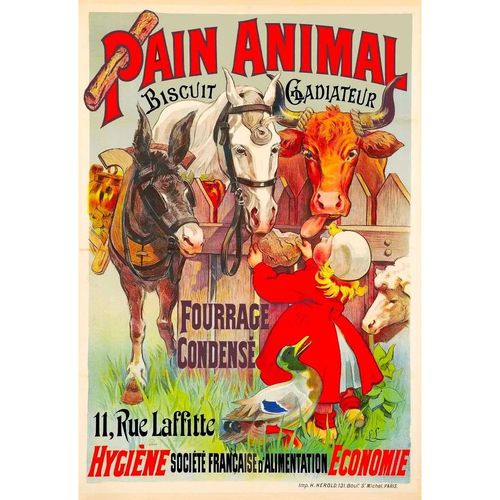 Affiche Pain Animal Biscuit Gadiateur Fourrage – Pub vintage | Publicité vintage Affiche Pain Animal Biscuit Gadiateur Fourrage – Pub vintage | Publicité vintage