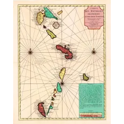Carte ancienne Antilles XVIIIe siècle – Covens Mortier – Guadeloupe, Martinique | Cartogra