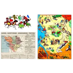 Carte Illustrée Poitou Saintonge Aunis – Document régional vintage | Cartographie ancienne