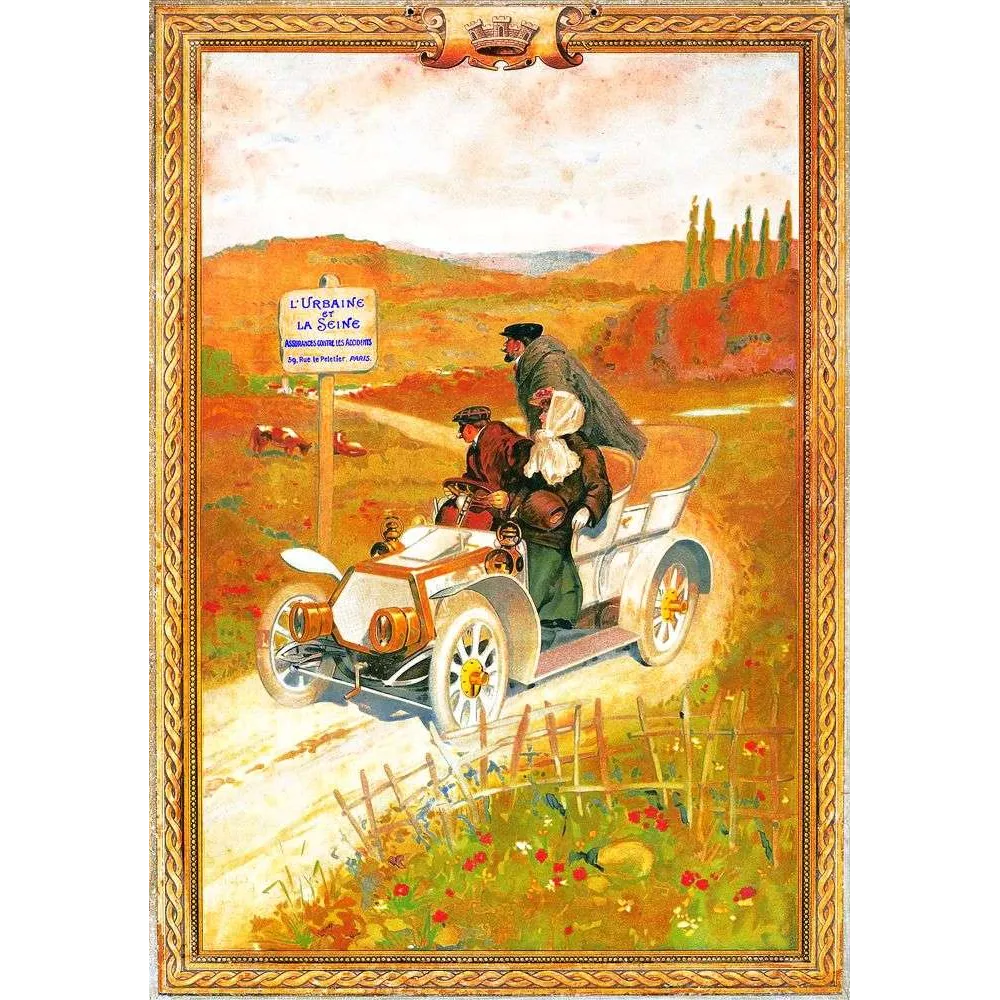 Affiche Assurance L'Urbaine et la Seine Automobile – Pub vintage | Publicité vintage Affiche Assurance L'Urbaine et la Seine Automobile – Pub vintage | Publicité vintage