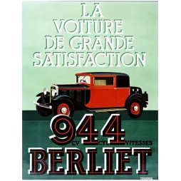 Affiche Berliet 9CV 4 Cylindres – Publicité automobile vintage Draeger | Publicité vintage