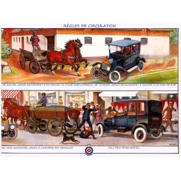 Planche Règles de Circulation Routière – Document éducatif vintage | Fac-similé de document ancien